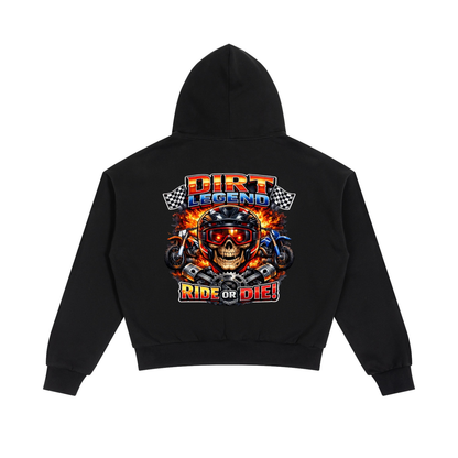Maybe it'll Me Boxy Fleece Piping Full Zip Hoodie