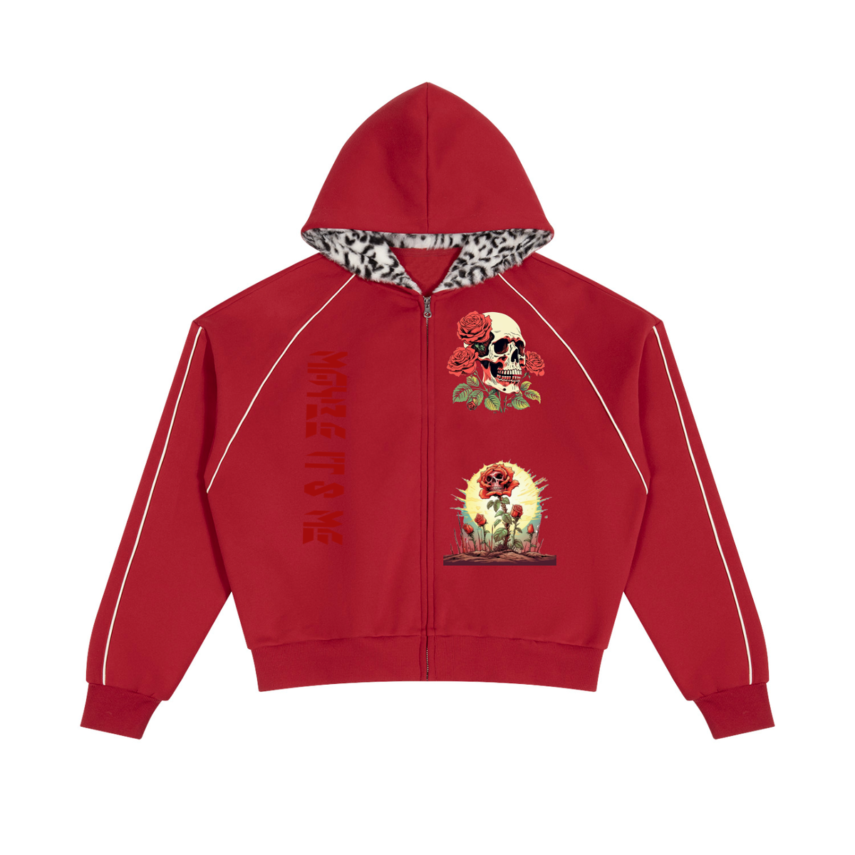 Maybe it'll Me Boxy Fleece Piping Full Zip Hoodie