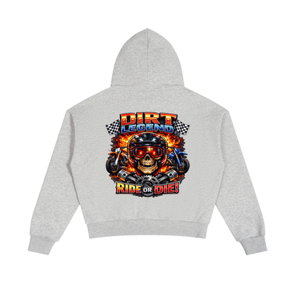 Maybe it'll Me Boxy Fleece Piping Full Zip Hoodie